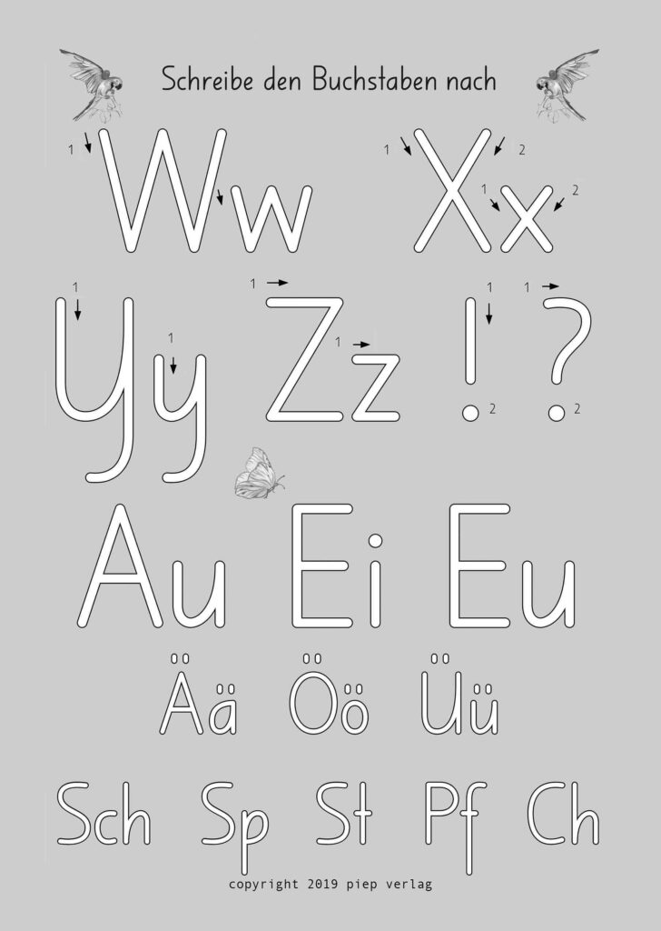 Produkt Kleine-Schreibmappe, ein Lehrmittel für Buchstaben, Übersicht klein