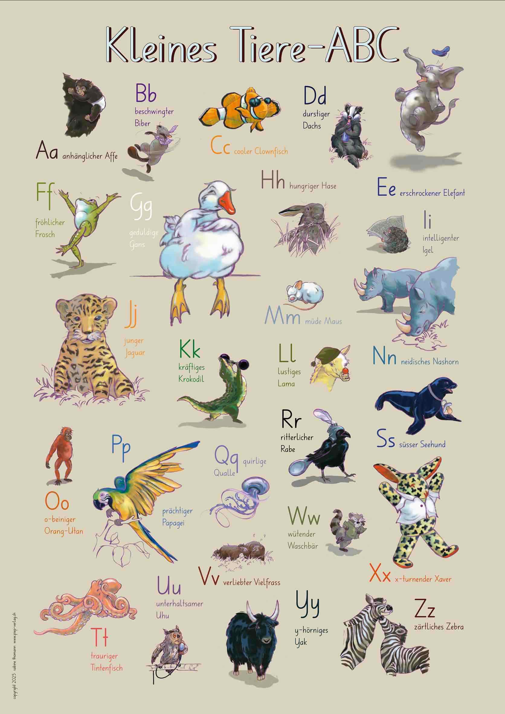 Produkt Kleines Tiere-ABC, ein Lehrmittel für Buchstaben, Übersicht